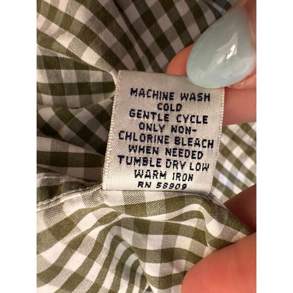 Vintage 100% Cotton Turnbury Green Checkered Buttonup Shirt Size XL - Picture 7 of 9